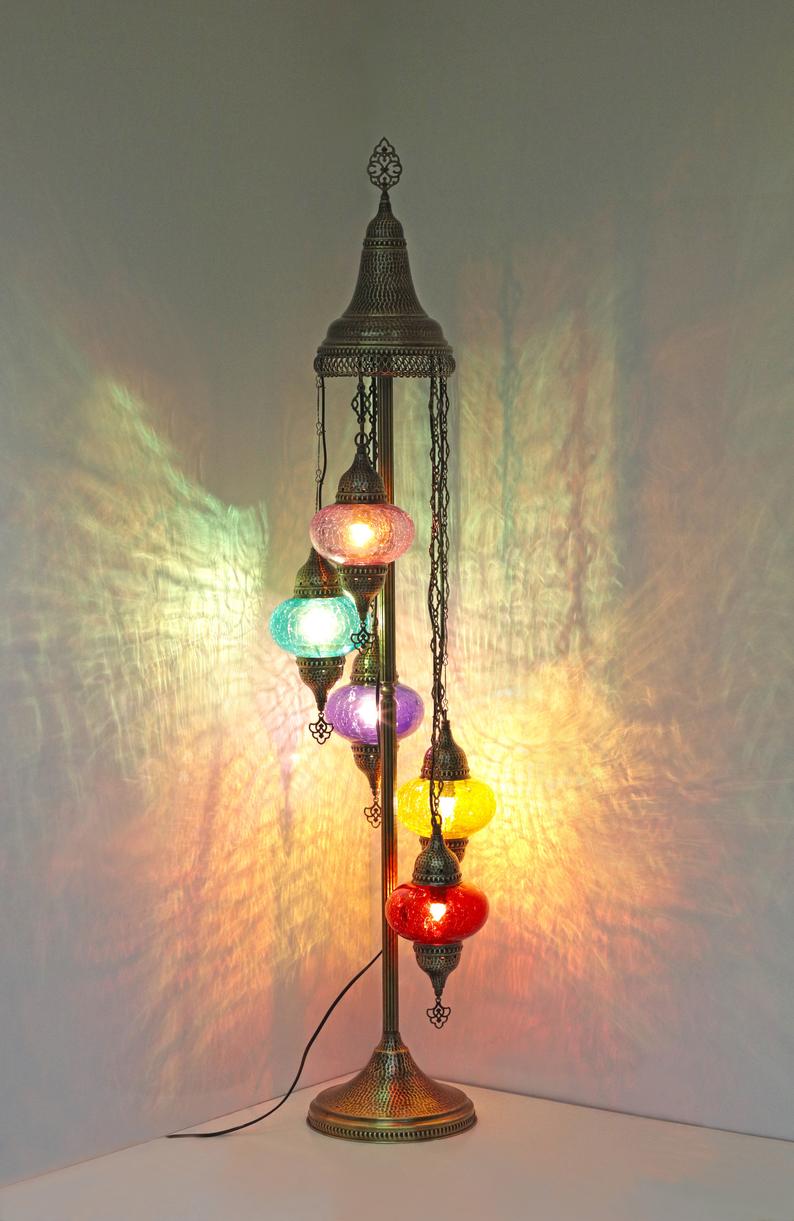 FLOOR LAMP NEW DESİGN TURKİSH AMAZİNG 5 GLOBE Lamp And Carpet