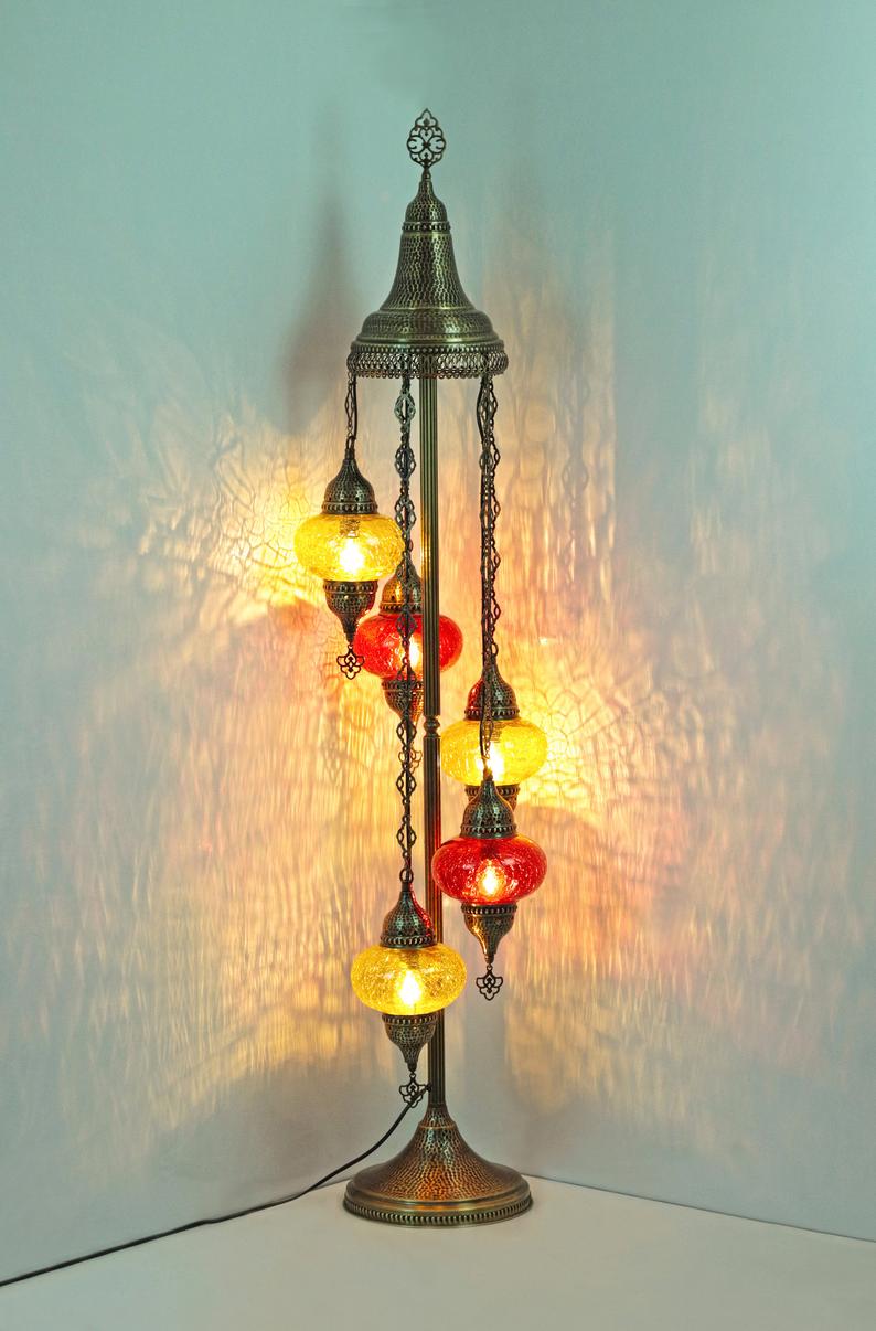 FLOOR LAMP NEW DESİGN TURKİSH AMAZİNG 5 GLOBE Lamp And Carpet